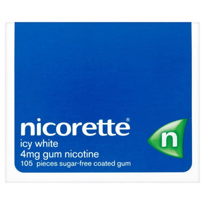 Nicorette Icy White Chewing Whitening Gum, 4 mg, 105 Pieces (Stop Smoking Aid)