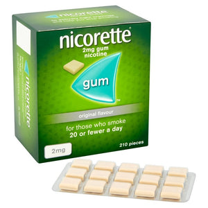 Nicorette Original Chewing Gum, 2 mg, 210 Pieces (Stop Smoking Aid) - Packaging May Vary