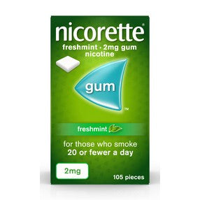 Nicorette Freshmint Chewing Gum, 2 mg, 105 Pieces (Stop Smoking Aid)