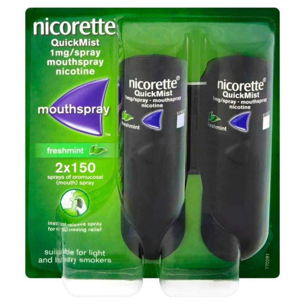 Nicorette QuickMist Mouth Spray Duo Pack, Fresh Mint, 1 mg (Stop Smoking Aid)